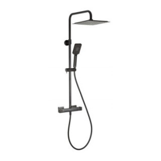 Zestaw prysznicowy z baterią termostatyczną Valvex Cubus Black - czarny mat