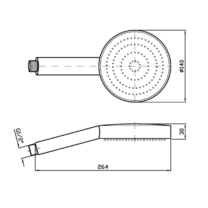 Słuchawka prysznicowa Zucchetti, jednofunkcyjna, okrągła, chrom