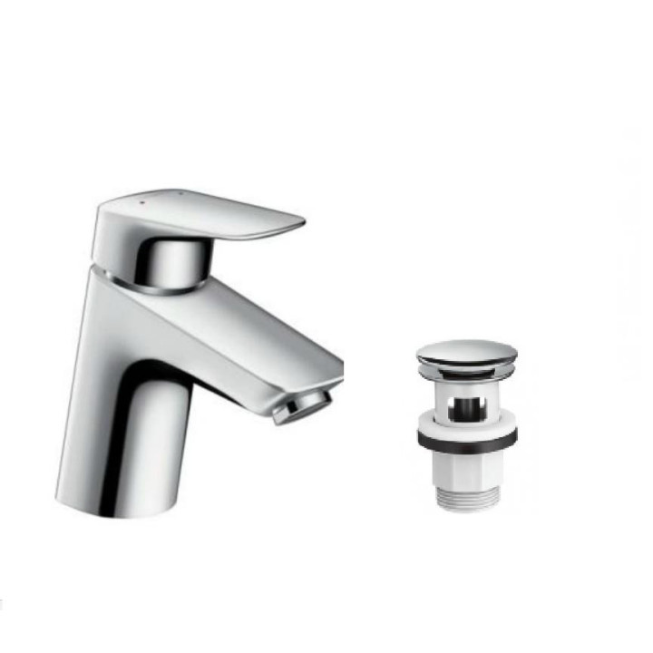 Jednouchwytowa bateria umywalkowa 70, DN 15, Hangrohe Logis, z zaworem odpływowym- sanitbuy.pl