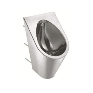 Pisuar wiszący wandaloodporny ze stali nierdzewnej do spłukiwania podtynkowego, Nofer VANDAL - satyna