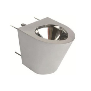 Miska stojąca wandaloodporna, stalowa z odpływem poziomym, Nofer VANDAL - satyna