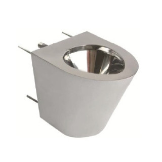 Miska stojąca dla niepełnosprawnych wandaloodporna, stalowa z odpływem poziomym, Nofer VANDAL - satyna