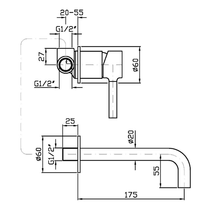 Bateria wannowo-natryskowa Zucchetti Pan, podtynkowa, 2 wyjścia wody, część zewnętrzna, biały mat gofrowany