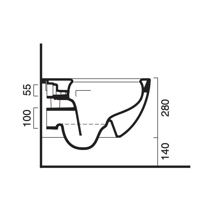 Miska wisząca WC Catalano Italy, 52x37cm, Newflush, bezrantowa, biały połysk