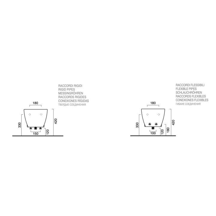 Bidet wiszący Catalano Italy, 52x37cm, z przelewem, otwór na baterię, biały połysk