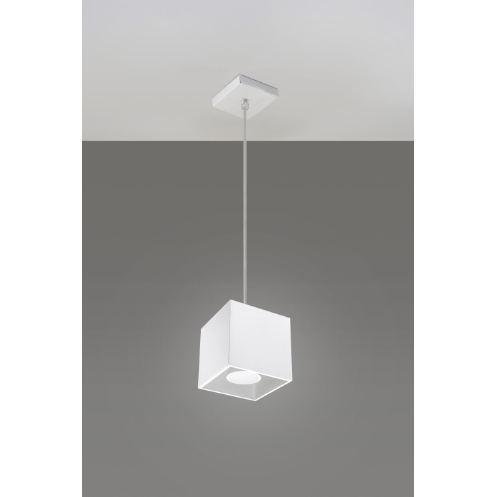 Lampa wisząca Sollux Ligthing Quad 1, 10cm, kwadratowa, GU10 1x40W, szara