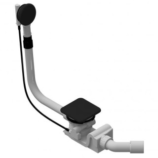 Zestaw odpływowo-przelewowy do wanny Kaldewei Conduo, emaliowana pokrywa i pokrętło, czarny