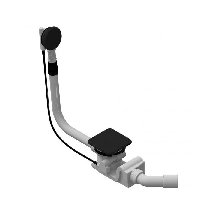 Zestaw odpływowo-przelewowy do wanny Kaldewei Conduo, emaliowana pokrywa i pokrętło, czarny