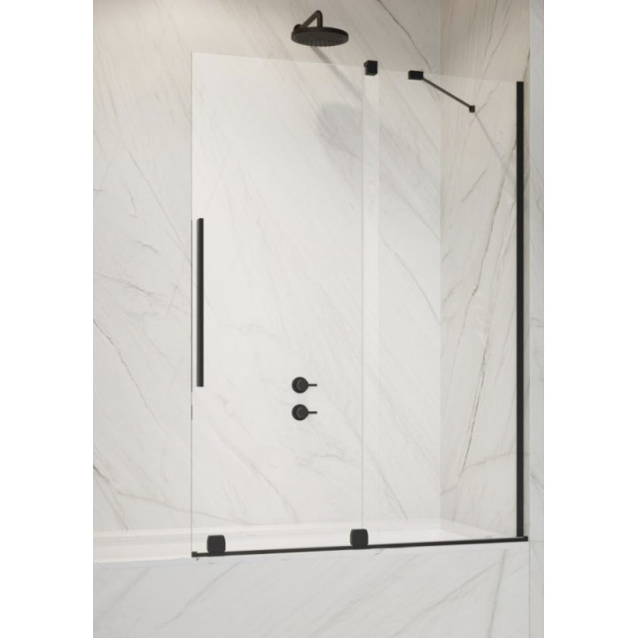 Parawan nawannowy Radaway Nes 8 Black PNJ I, prawy, szkło przejrzyste, 100x150cm, czarny profil