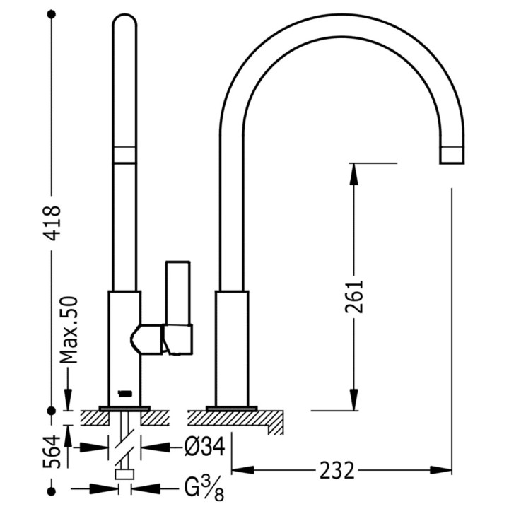 Bateria zlewozmywakowa Tres Class, stal- sanitbuy.pl
