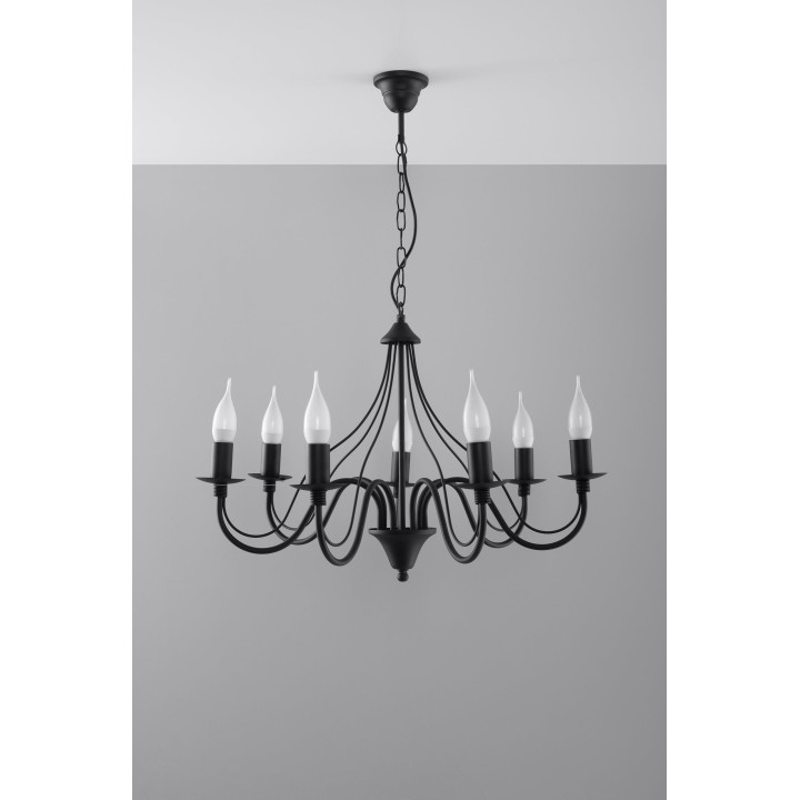 Żyrandol Sollux Ligthing Minerwa 7, 60cm, E14 7x40W, biały