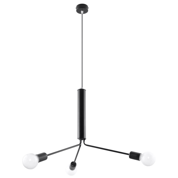Żyrandol Sollux Ligthing Duomo 3M, 25cm, E27 3x60W, czarny
