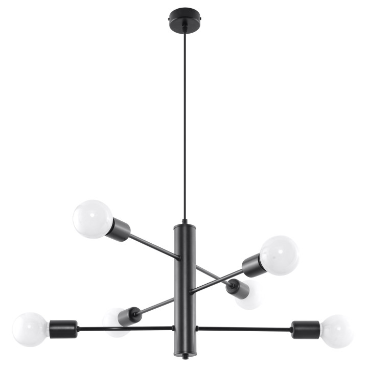 Żyrandol Sollux Ligthing Duomo 5, 64cm, E27 5x60W, czarny