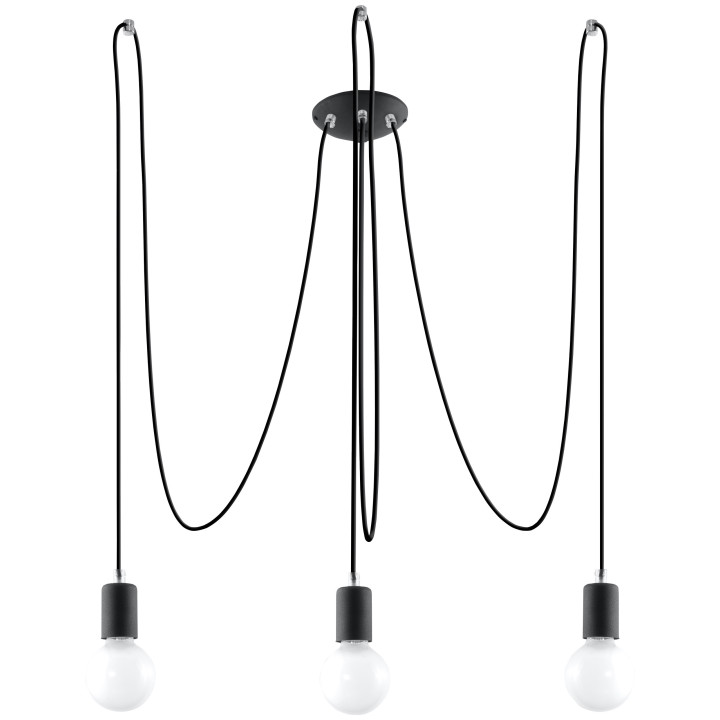 Lampa wisząca Sollux Ligthing Edison 1, E27 1x60W, czarny