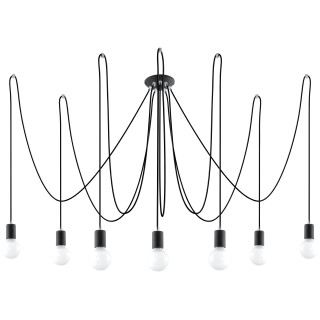 Żyrandol Sollux Ligthing Edison 5, E27 5x60W, czarny
