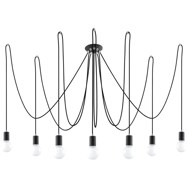 Żyrandol Sollux Ligthing Edison 5, E27 5x60W, czarny