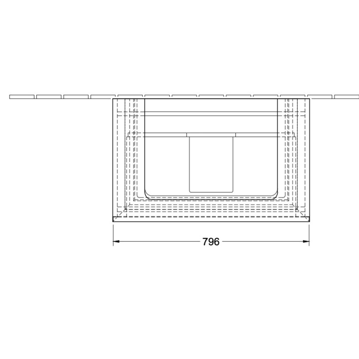 Szafka podumywalkowa Villeroy & Boch Subway 2.0, 64x42cm, 1 szuflada, biały połysk