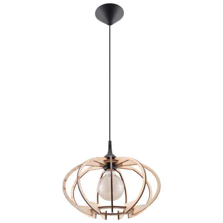 Lampa wisząca Sollux Ligthing Arancia, 30cm, E27 1x60W, drewno naturalne