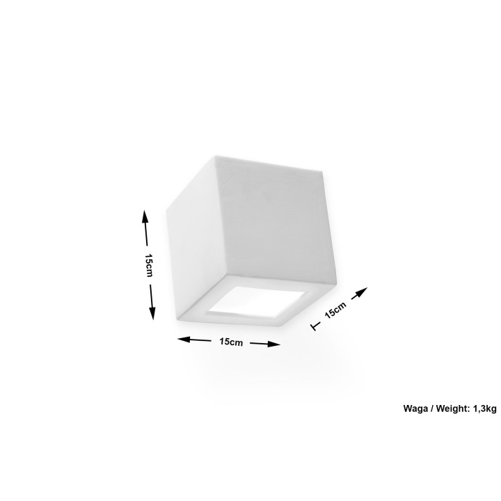 Kinkiet ceramiczny Sollux Ligthing Sigma, 42cm, E27 1x60W, biały