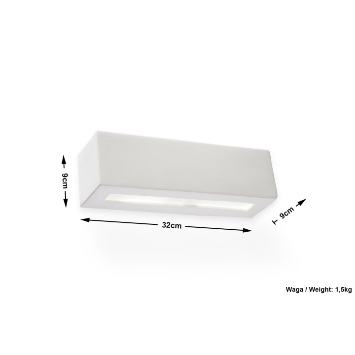 Kinkiet ceramiczny Sollux Ligthing Leo, 15cm, E27 1x60W, biały