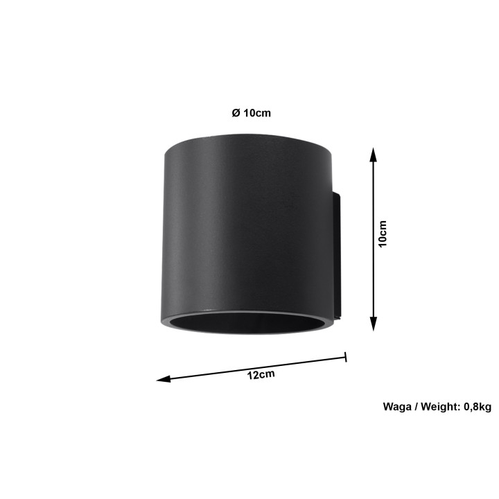 Plafon Sollux Ligthing Orbis 1, 10cm, okrągły, GU10 1x40W, czarny