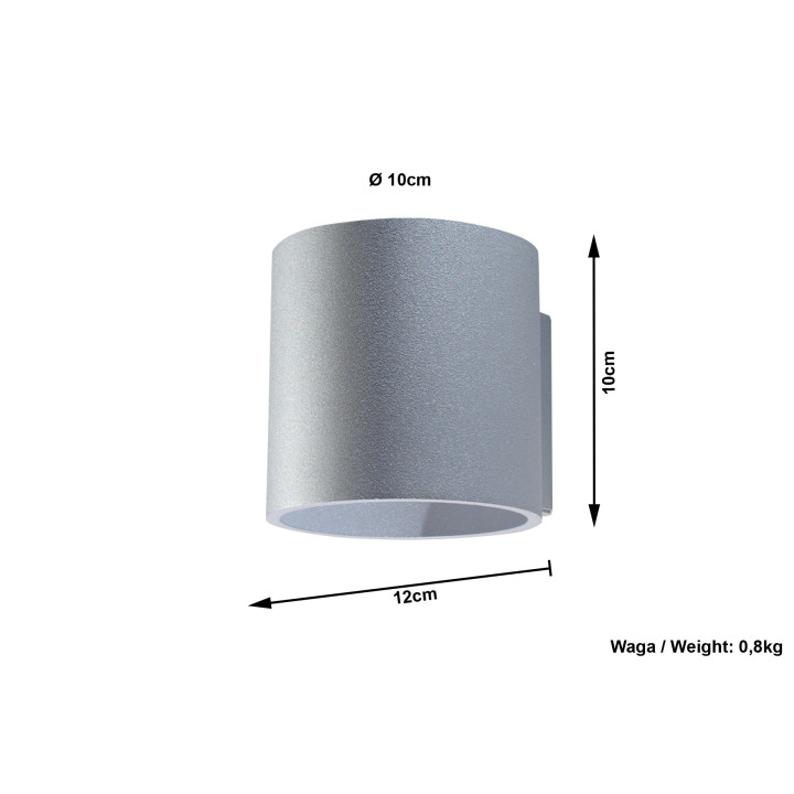 Kinkiet Sollux Ligthing Orbis 1, 10cm, okrągły, G9 1x40W, czarny