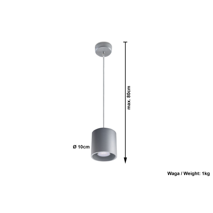 Lampa wisząca Sollux Ligthing Orbis 1, 10cm, okrągła, GU10 1x40W, czarna