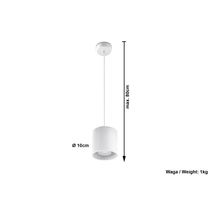 Lampa wisząca Sollux Ligthing Orbis 1, 10cm, okrągła, GU10 1x40W, szara