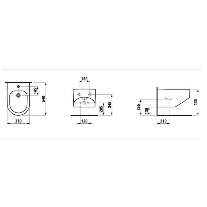 Miska wisząca wc Laufen Sonar, 54x37cm, bezkołnierzowa, zaokrąglona, biała