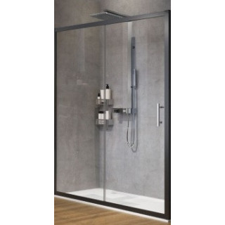 Drzwi do wnęki Novellini Zephyros 2P 2-częściowe 126x195 cm szkło transparent, profil czarny