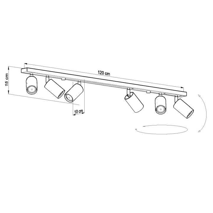 Plafon Sollux Ligthing Ring 4L, 8x80cm, 4xGU10 LED 6W, szary