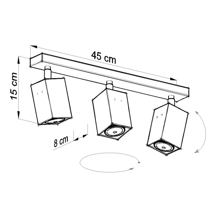 Plafon Sollux Ligthing Merida 2, 8x30cm, 2xGU10 LED 6W, szary
