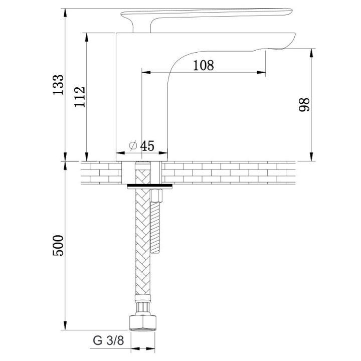Bateria umywalkowa Kohlman Experience, jednouchwytowa, wylewka 108mm, czarny mat