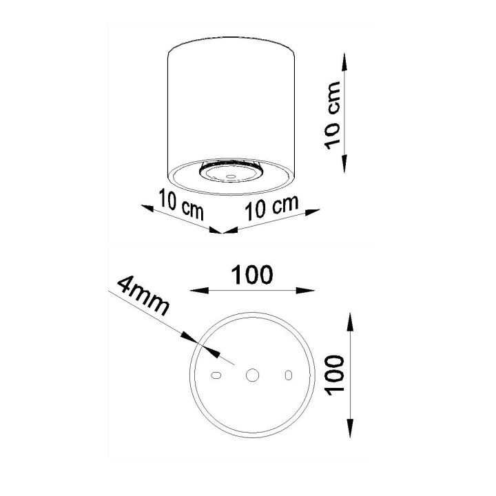 Plafon Sollux Ligthing Quad 1, 10cm, kwadratowy, 1xGU10 40W, antracyt