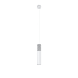 Lampa wisząca Sollux Ligthing Pablo, 8cm, GU10 1x40W, biały/naturalne drewno