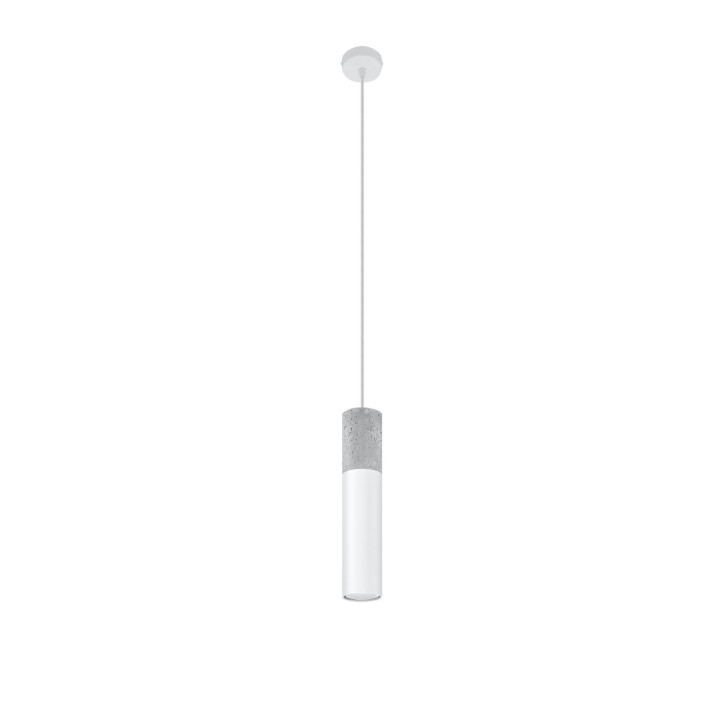 Lampa wisząca Sollux Ligthing Pablo, 8cm, GU10 1x40W, biały/naturalne drewno