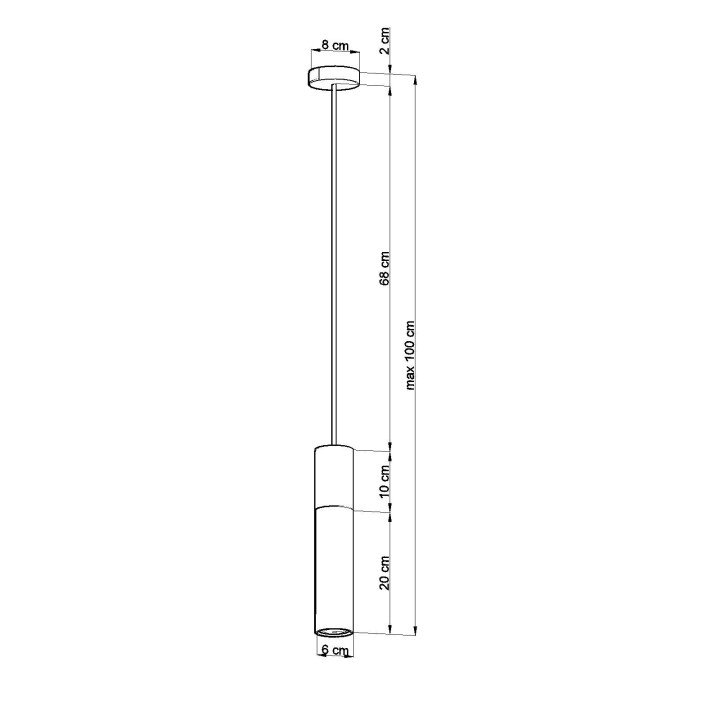 Lampa wisząca Sollux Ligthing Borgio 1, 8cm, GU10 1x40W, biały/beton