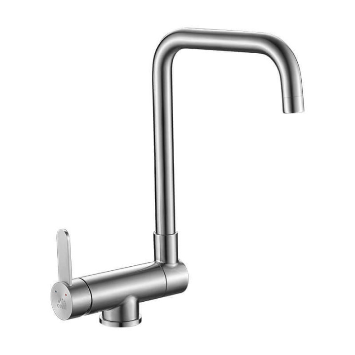 Bateria zlewozmywakowa Laveo Bona stojąca z wylewką typu L - chrom