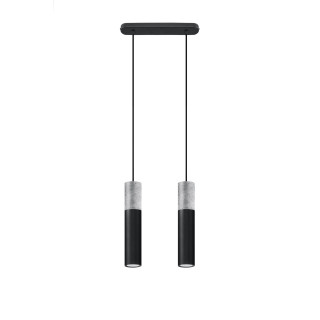 Lampa wisząca Sollux Ligthing Borgio 2, 6x34cm, GU10 2x40W, biały/beton