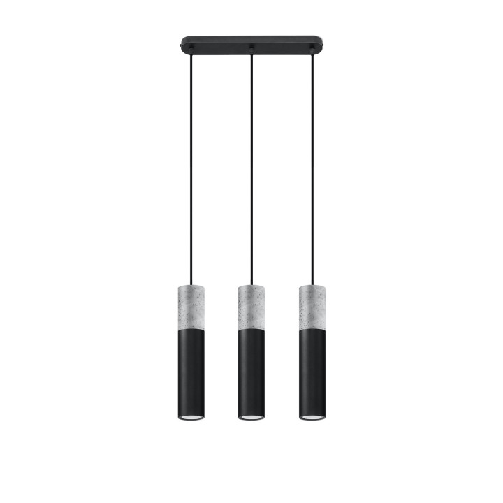 Lampa wisząca Sollux Ligthing Borgio 3, 6x40cm, GU10 3x40W, biały/beton