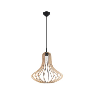 Lampa wisząca Sollux Ligthing Alexia, 21cm, E27 1x60W, czarny/naturalne drewno