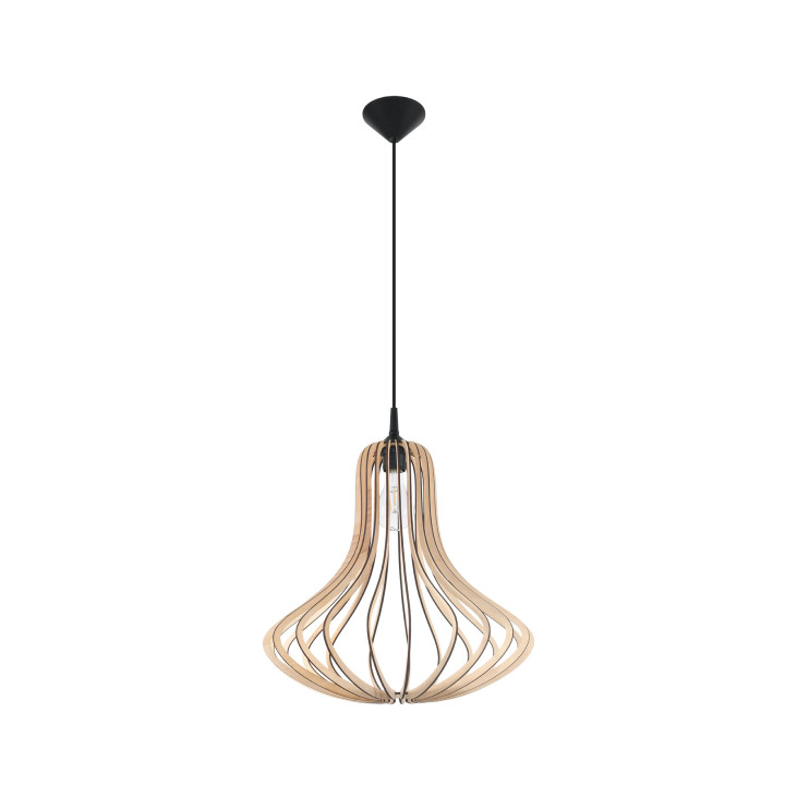 Lampa wisząca Sollux Ligthing Alexia, 21cm, E27 1x60W, czarny/naturalne drewno