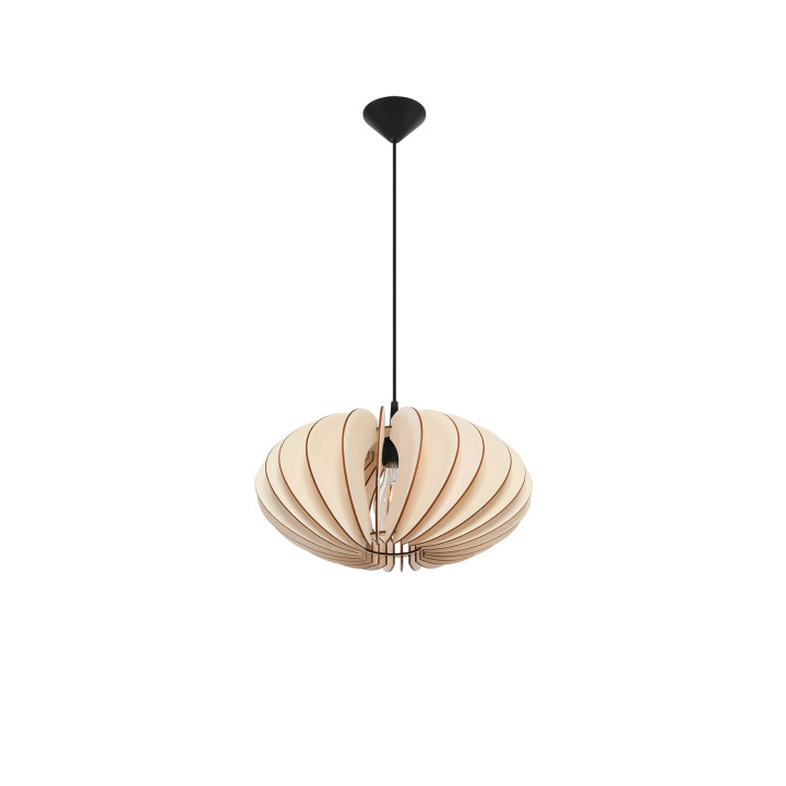 Lampa wisząca Sollux Ligthing Oriana, 30cm, E27 1x60W, czarny/naturalne drewno