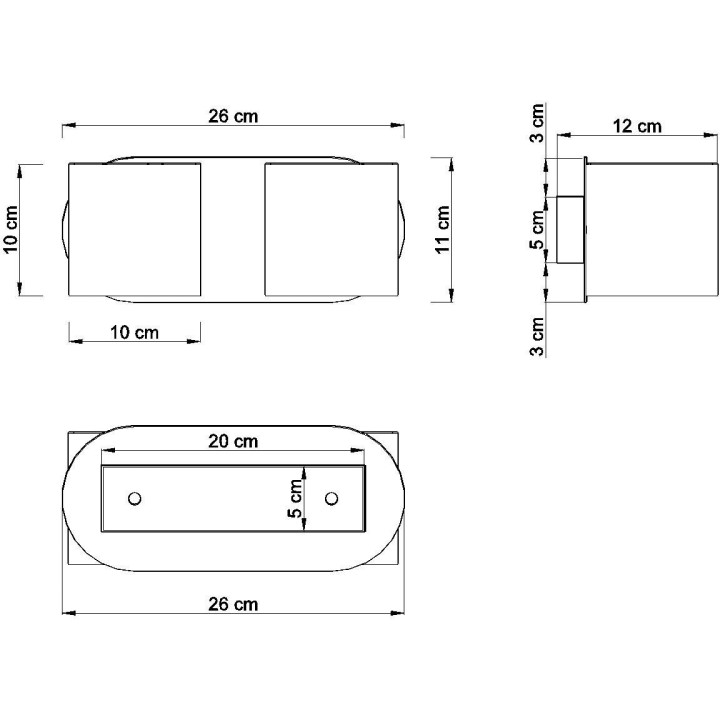 Kinkiet Sollux Ligthing Orbis 2, 28cm, podwójny, GU9 2x40W, biały