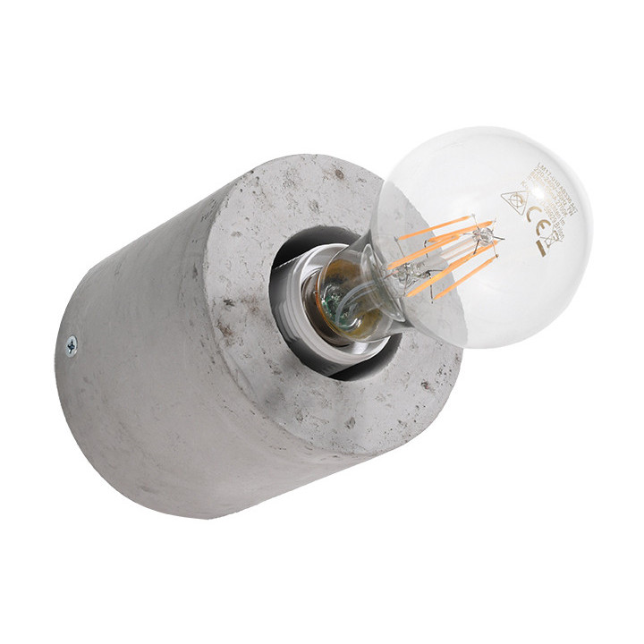 Plafon Sollux Ligthing Salgado, 10cm, okrągły, beton, E27 1x60W, szary