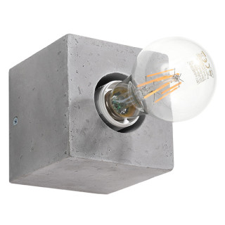 Plafon Sollux Ligthing Abel, 10cm, kwadratowy, beton, E27 1x60W, szary