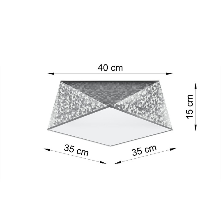 Plafon Sollux Ligthing Hexa 35, 40cm, E27 1x60W, czarny