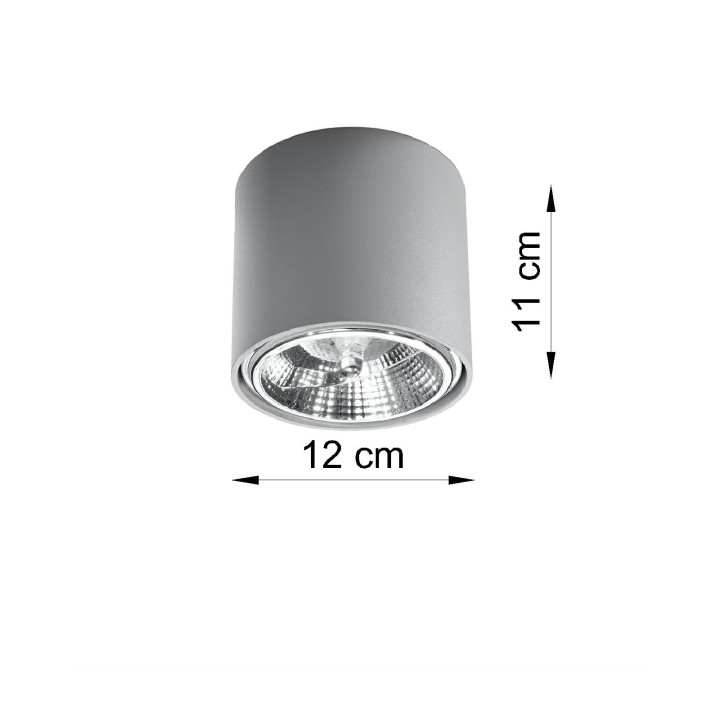 Plafon Sollux Ligthing Tiube, 12cm, okrągły, GU10 1x40W, biały