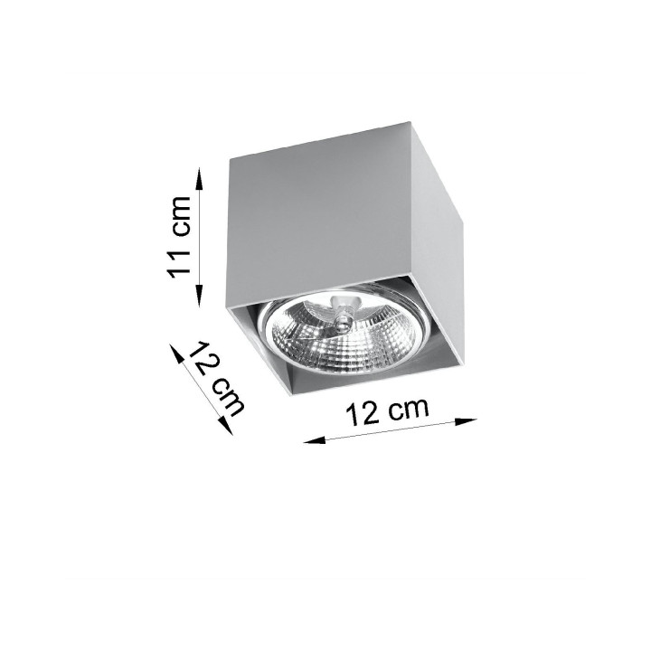 Plafon Sollux Ligthing Blake, 12cm, kwadratowy, GU10 1x40W, biały