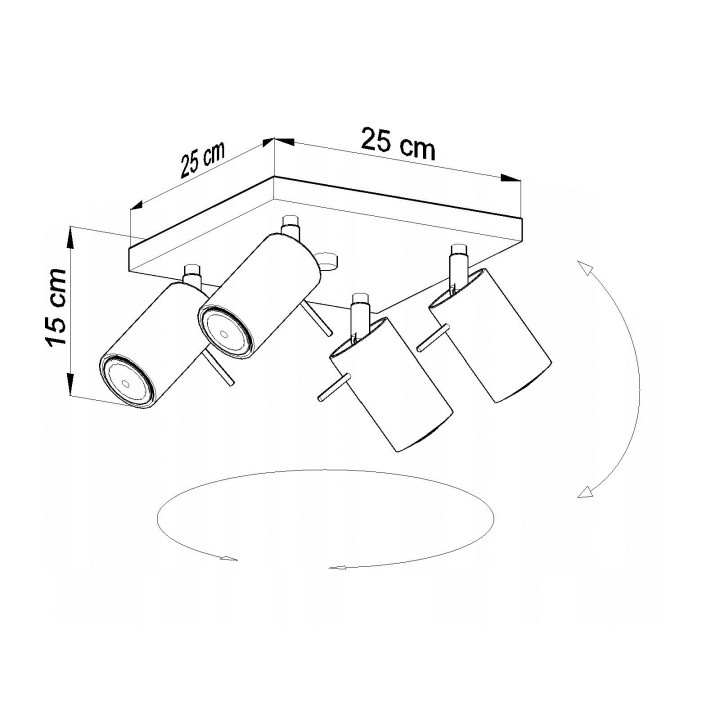 Plafon Sollux Ligthing Ring 3, 8x45cm, 3xGU10 LED 6W, chrom